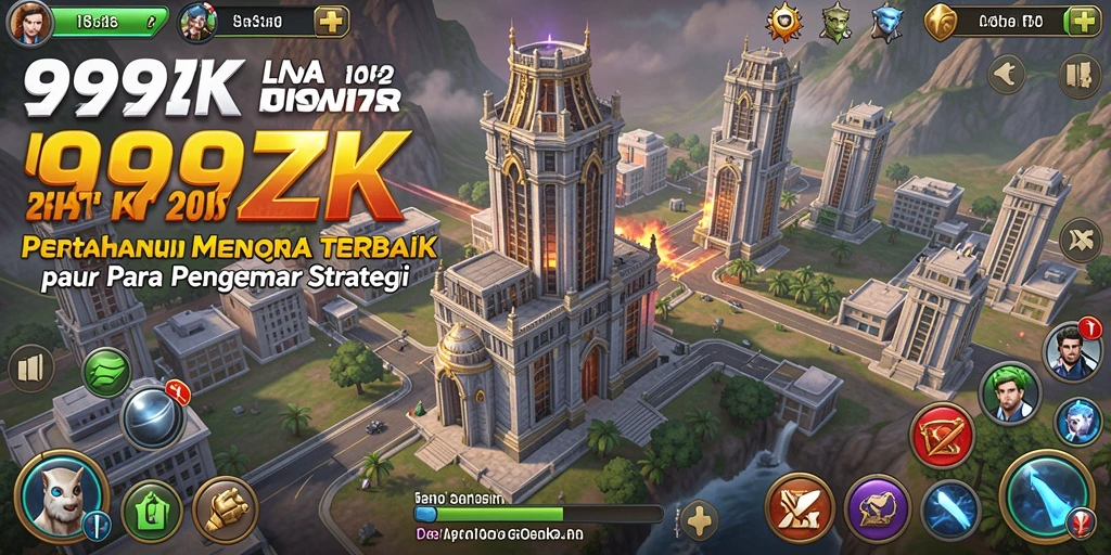 Tangkapan layar gameplay menarik dari 999ZK yang menunjukkan taktik pertahanan menara.