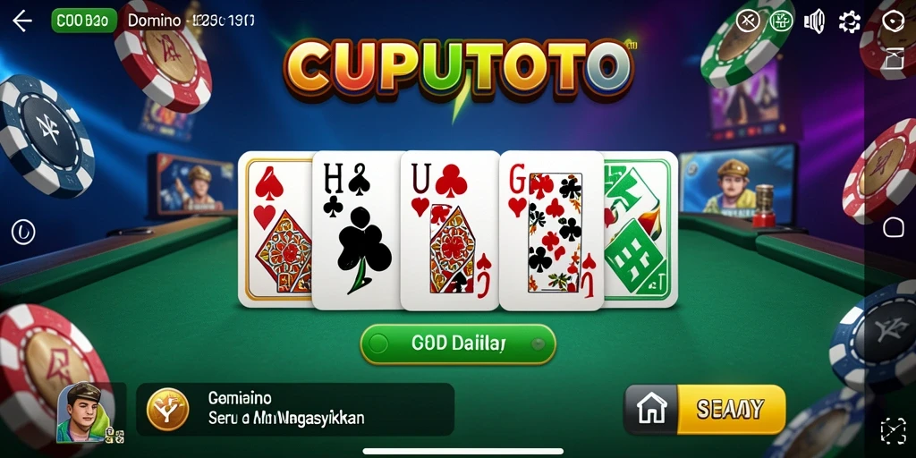 Tampilan gameplay seru dari CUPUTOTO saat bermain Domino.