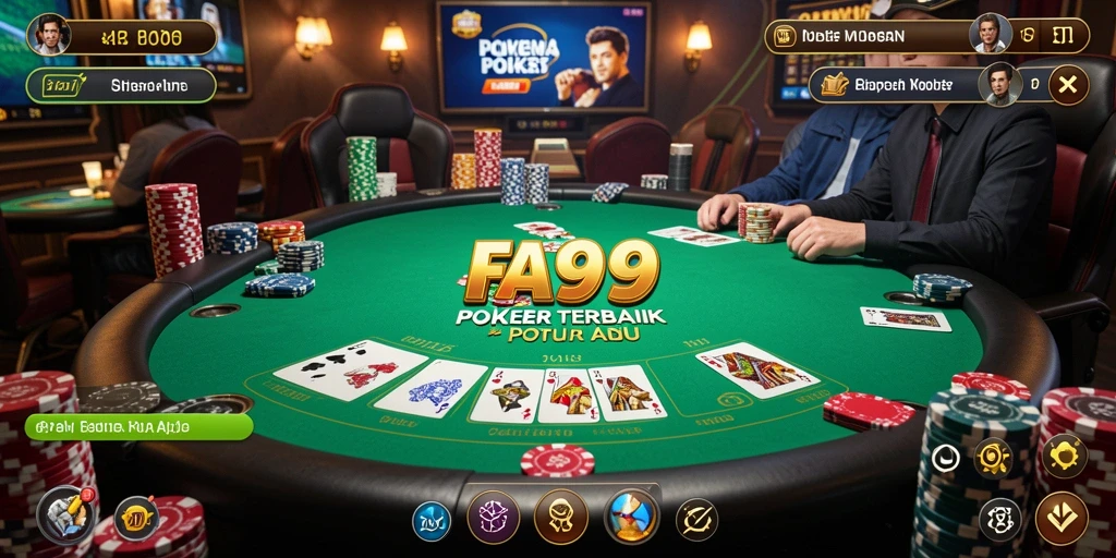 Gambaran gameplay menegangkan dari poker yang seru.