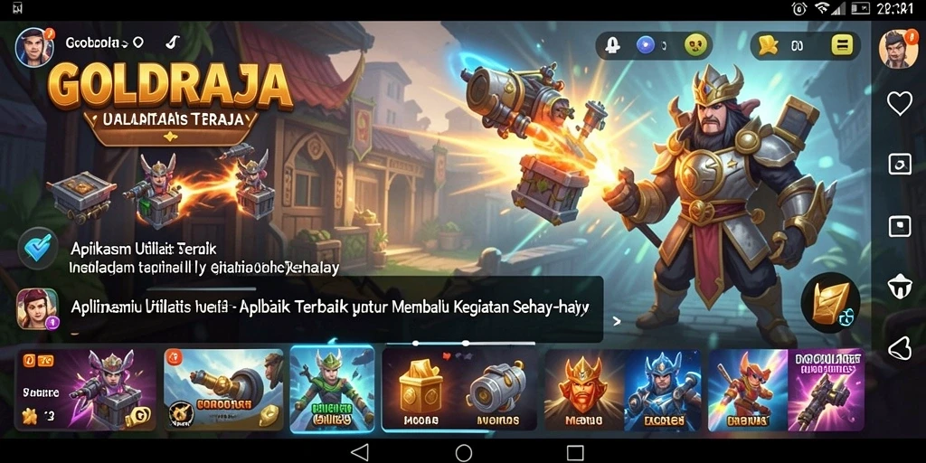 Screenshot dari aplikasi GOLDRAJA yang memperlihatkan fitur utilitas.