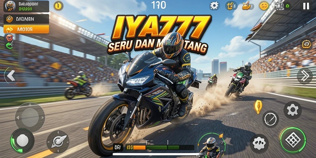 Tampilan aksi seru saat balapan motor di IYA777.