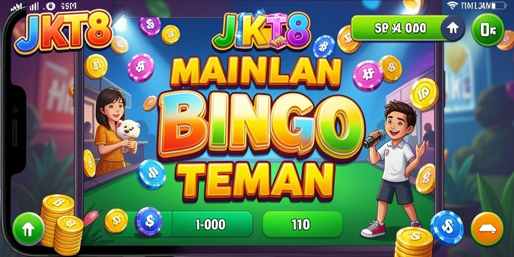 Tampilan gameplay seru Bingo JKT8 dengan fitur multiplayer.