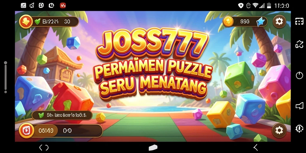 Screenshot utama JOSS777 menampilkan gambar gameplay Puzzle yang menarik.