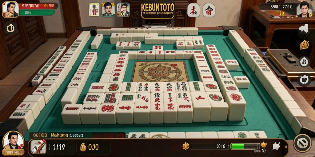 Screenshot utama KEBUNTOTO menampilkan keseruan bermain Mahjong.