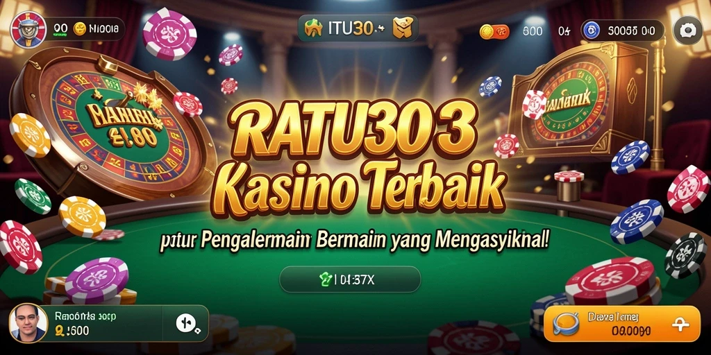 Screenshot gameplay RATU303 menampilkan suasana kasino yang penuh warna dan menarik.