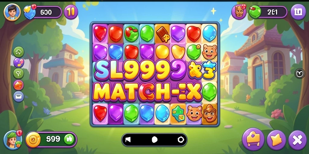 Tangkapan layar <strong>SL999</strong> menampilkan gameplay Match-3 yang penuh warna dan menantang.