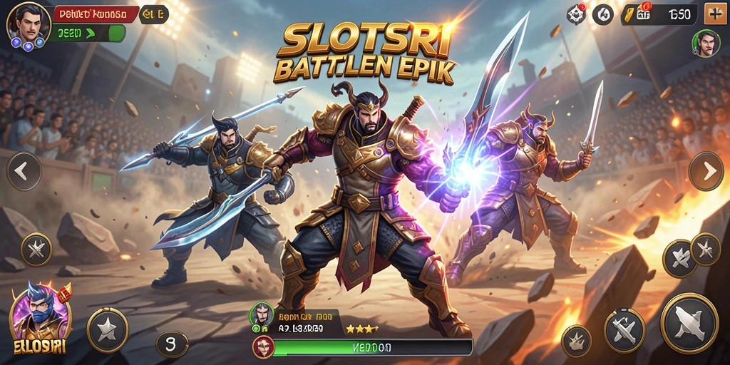 Screenshot utama SLOTSRI menampilkan pertempuran seru di arena Battle Royale.