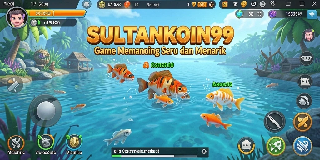 Screenshot gameplay SULTANKOIN99 dengan aksi memancing yang seru.