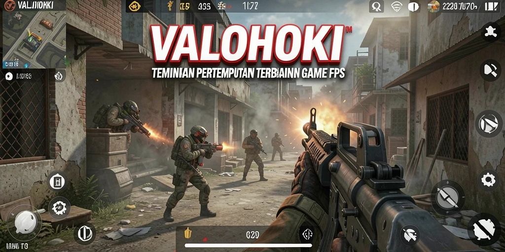 Gameplay VALOHOKI menampilkan aksi tembak-menembak yang intens dan dinamis.